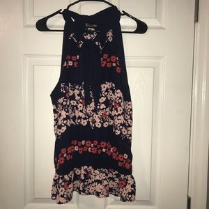 Navy Red Pink Halter EUC L